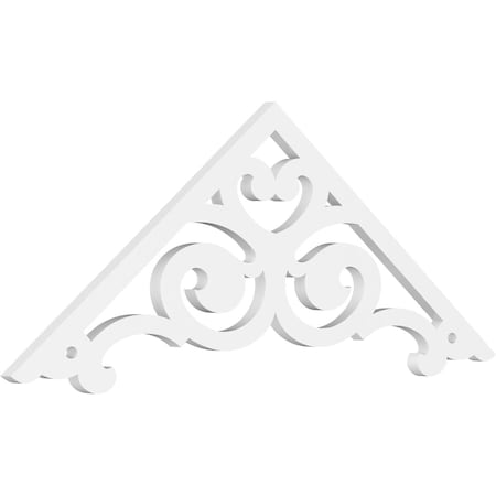 Ekena Millwork Pitch Hurley Architectural Grade PVC Gable Pediment, 48"W x 18"H x 1"P (9/12) GPP048X018X100HUR
